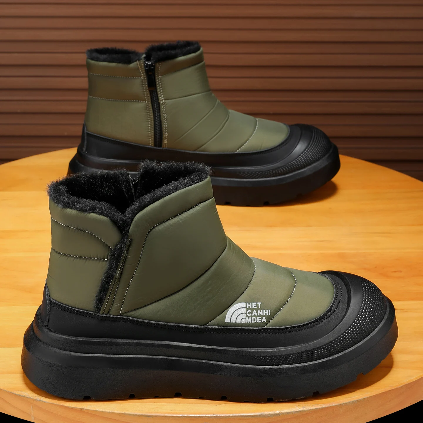 Winter Shoes Men 2026 Fur Warm Comfortable Snow Boots Outdoor Waterproof Down Boots High Top Ankle Boots Platform Shoes Size 44