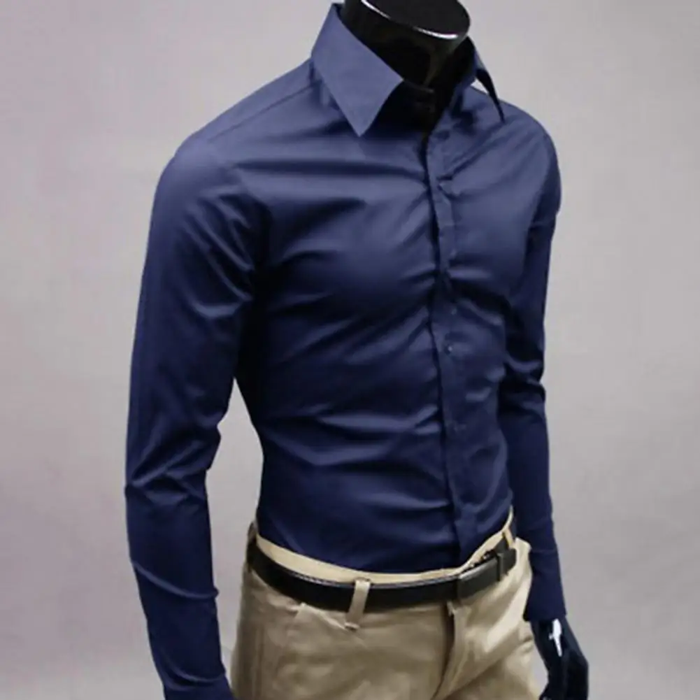 

Fashion Dress Shirt Washable Elegant Business Dress Shirt Slim Fit Shrink Resistant Shirt for Work