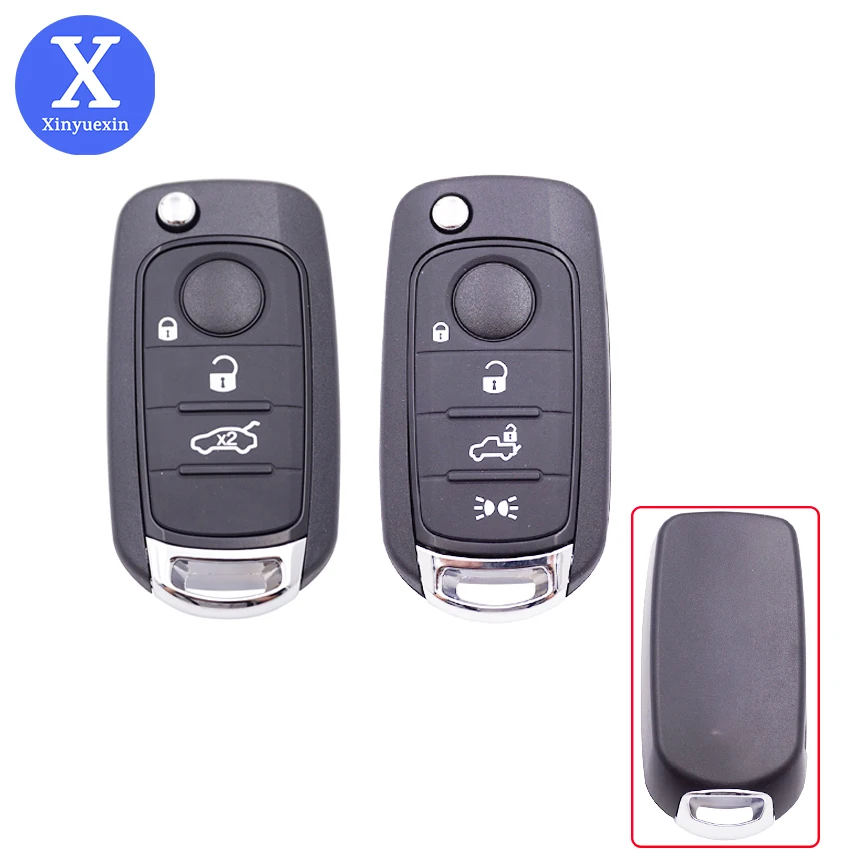 Xinyuexin Flip Folding Remote Car Key Shell Case for Fiat Egea 500X Toro Tipo Key Fob Uncut SIP22 Blade 3 4 Button Car Accessory