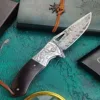 Damascus steel outdoor folding knife defense knife field knife high hardness sharp wilderness survival folding fruit knife 3