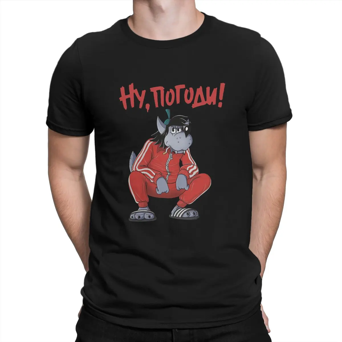 

Nu Pogodi Rabbit Wolf Anime Funny Tshirt Homme Men's Clothing Blusas T Shirt For Men