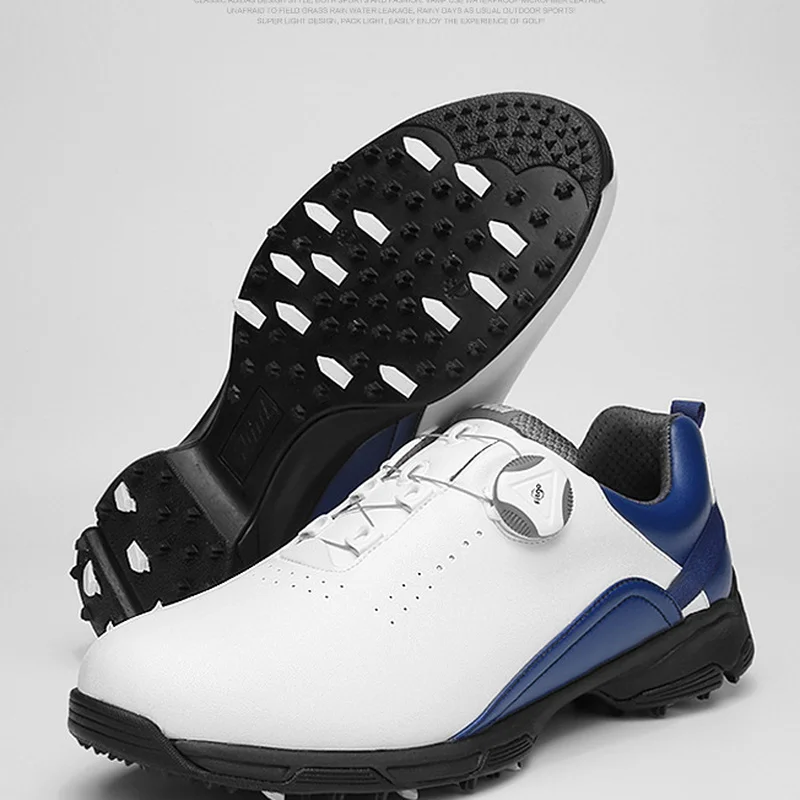 Men Golf Shoes Waterproof Breathable Rotating Shoelaces Non-Slip