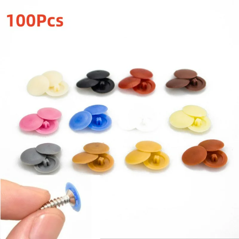 100pcs/bag Plastic Nuts Bolts Covers Exterior Protective Caps Furniture Practical Selftapping