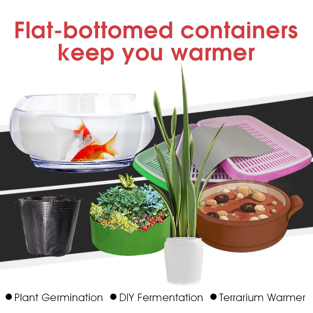 Heat Mat for Pet Terrarium Reptiles Box Ant Farm Plants Heating Warm Pad Adjustable Temperature Controller Incubator Mat 5-35W Seedling Heat Mat