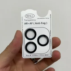 3D Titanium Color Metal Ring Lens Tempered Glass Camera Protector (1 - 3 Pieces) - 12Pro 12proMax(3pcs (Black)
