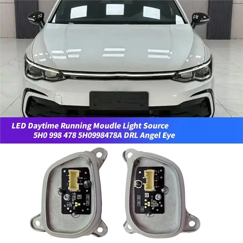 폭스바겐 골프 8 19-25 5H0 998 478 5H0998478A DRL 엔젤 아이 1쌍 전면 헤드라이트 LED 주간 주행등 모듈 라이트 소스