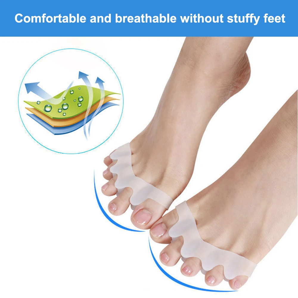 Toe Separators Silicone Gel Thumb Corrector Bunion Foot Toe Hallux Valgus Protector Separator Finger Straightener Adjuster Foot Care Tools toe separators toe corrector manicure pedicure tools toe protector finger splint