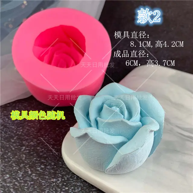 Different Flower Candle Moulds Tulip Cherry Blossoms Peony Rose Scented Candle  Silicone Mold Handmade Soap Lotus Wax Molds