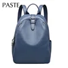 Classic Blue Grey Cowhide 100% Genuine Leather Women Backpack Vintage Travel Bags Notebook Schoolbag for Girls Daily Knapsack 1