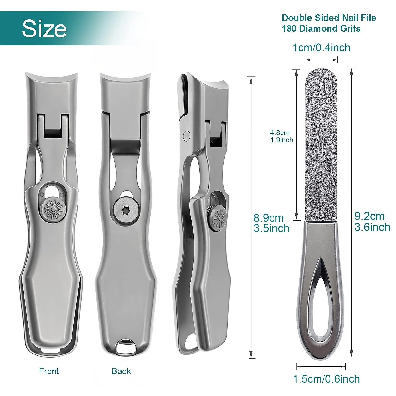Durable Stainless Steel Nail Clippers 2pcs Professional Heavy Duty Nail Clippers Set For Seniors Ultra Sharp German For Thick nail clipper set nail clipper nail clippers manicure nail clipper set nail clippers kit