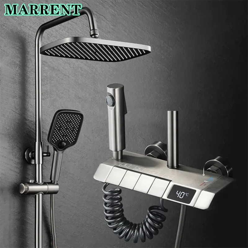 Intelligent Piano Digital Shower System Quality Brass Thermostatic