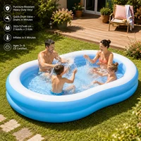 Piscine familiale gonflable 262x157x46 cm, vinyle haute résistance, piscine hors sol pour adultes, plaisir estival en plein air avec valve de vidange rapide 1