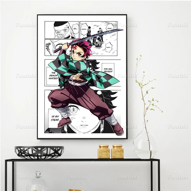 More Style Anime Demon Slayer: Kimetsu No Yaiba Kamado Tanjirou Kamado  Nezuko Film Print Silk Poster Home Wall Decor - Painting & Calligraphy -  AliExpress