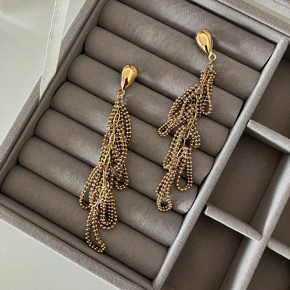 

Винтажные элегантные женские стильные серьги-подвески ручной работы из нержавеющей стали для повседневной носки женские серьги