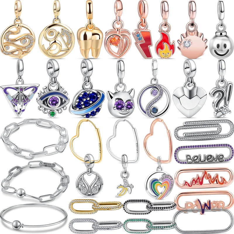 Nuovi Orecchini Me In Argento Sterling 925 Connettore Rotondo Link Eye Butterfly Charms Fit Original Pandora Me Bracciale Regalo Di Gioielli Fai Da Te
