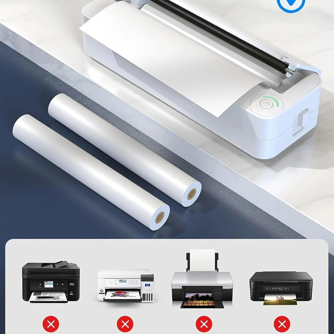 2 롤 A4 감열지 210mm 너비 직경 30mm 프린터 용지 Peripage A40 Phomemo M08F S8 MT810 열전 사 프린터에 적합