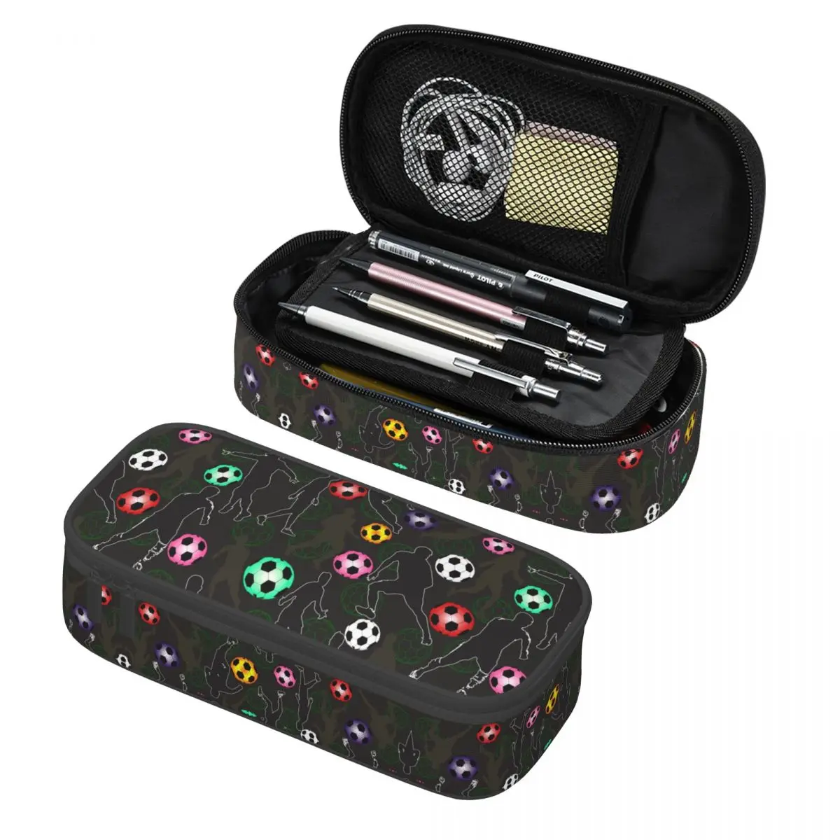 Football Soccer Pencil Cases for Boys Gilrs Big Capacity Pen Box Bag Stationery