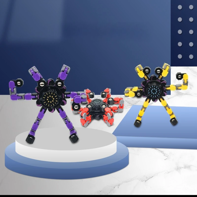 Transformable Fidget Spinner Stress Relief Sensory Toy Finger Gyro for Kids and Adults Gift