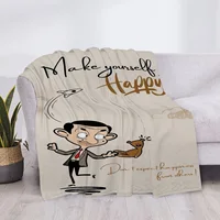 Star Blanket Mr Bean Cartoon Fluffy Soft Blankets & Throws Luxury Cover Sofa Knee Microfiber Anime Throw Child Cute Children's 1