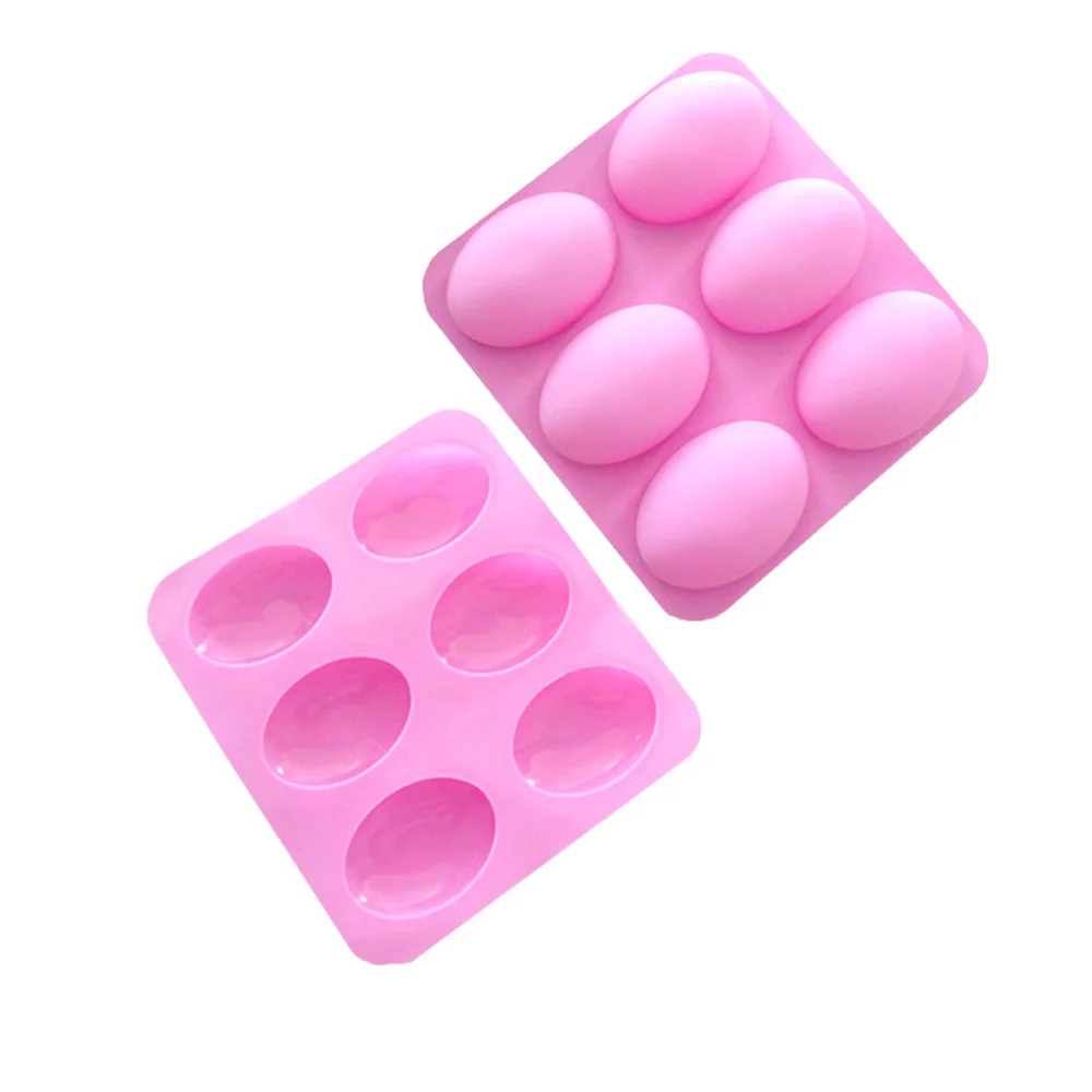 SILIKELOVE 4 Cavity Oval Soap Mold Silicone Molds for Soap Making