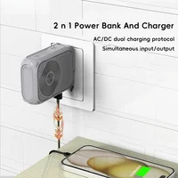 20000mAh New Power Bank Magnetically Absorbed Wireless Charging with Cable AC Plug Large Capacity Suitable for IPhone Xiaomi 2