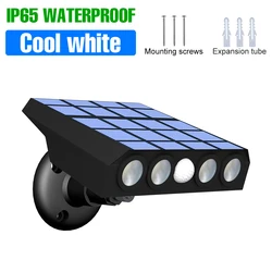 Solar - Powered LED Outdoor Wall Lamp with Motion Sensor - Waterproof Street and Garden Spotlight - IP65 Waterproof (Cool white)