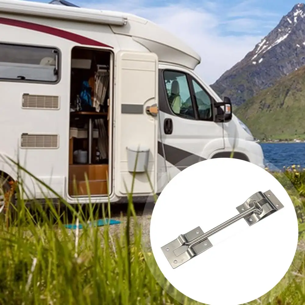 Outdoor Rv Door Lock Stainless Steel T-style Trailer Door Latch Holder Set 6 Inch Rust-free Lock Durable Entry for Trailers