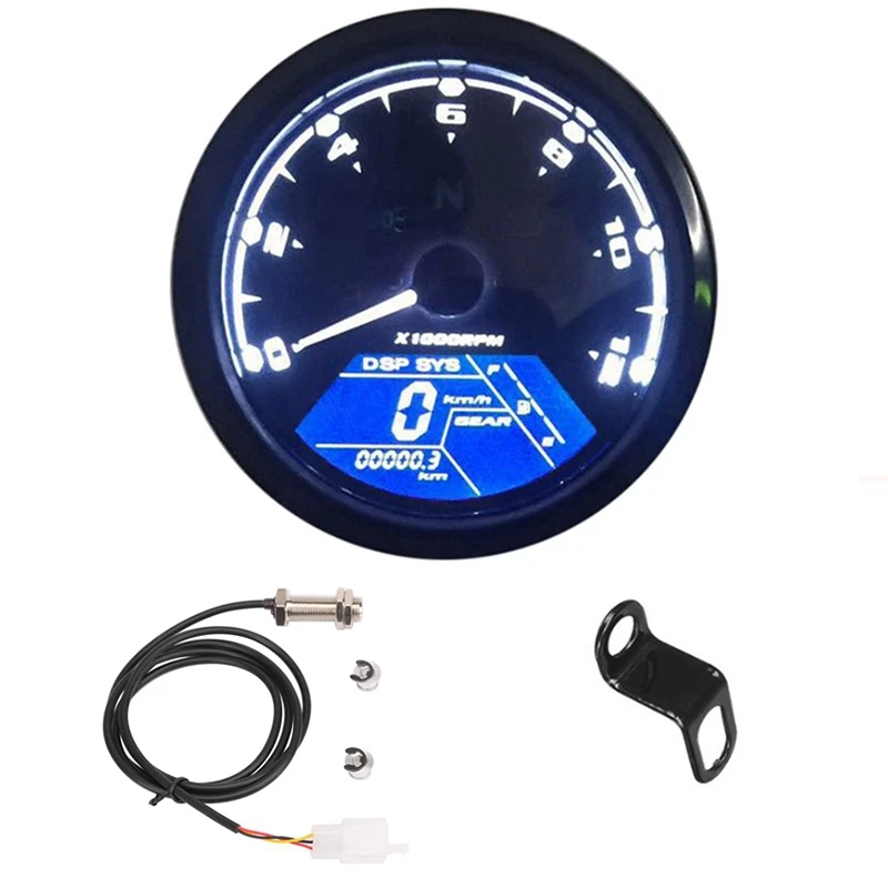 

Digital Tachometer Speedometer Odometer Motorcycle Motorbike 12000Rpm for 2,4 Cylinders Maximum Display