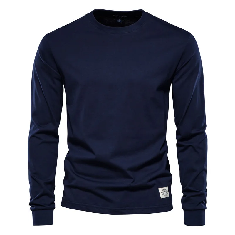 2022 Spring New men T Shirt Fashion Oneck Long Sleeved Cotton Mens