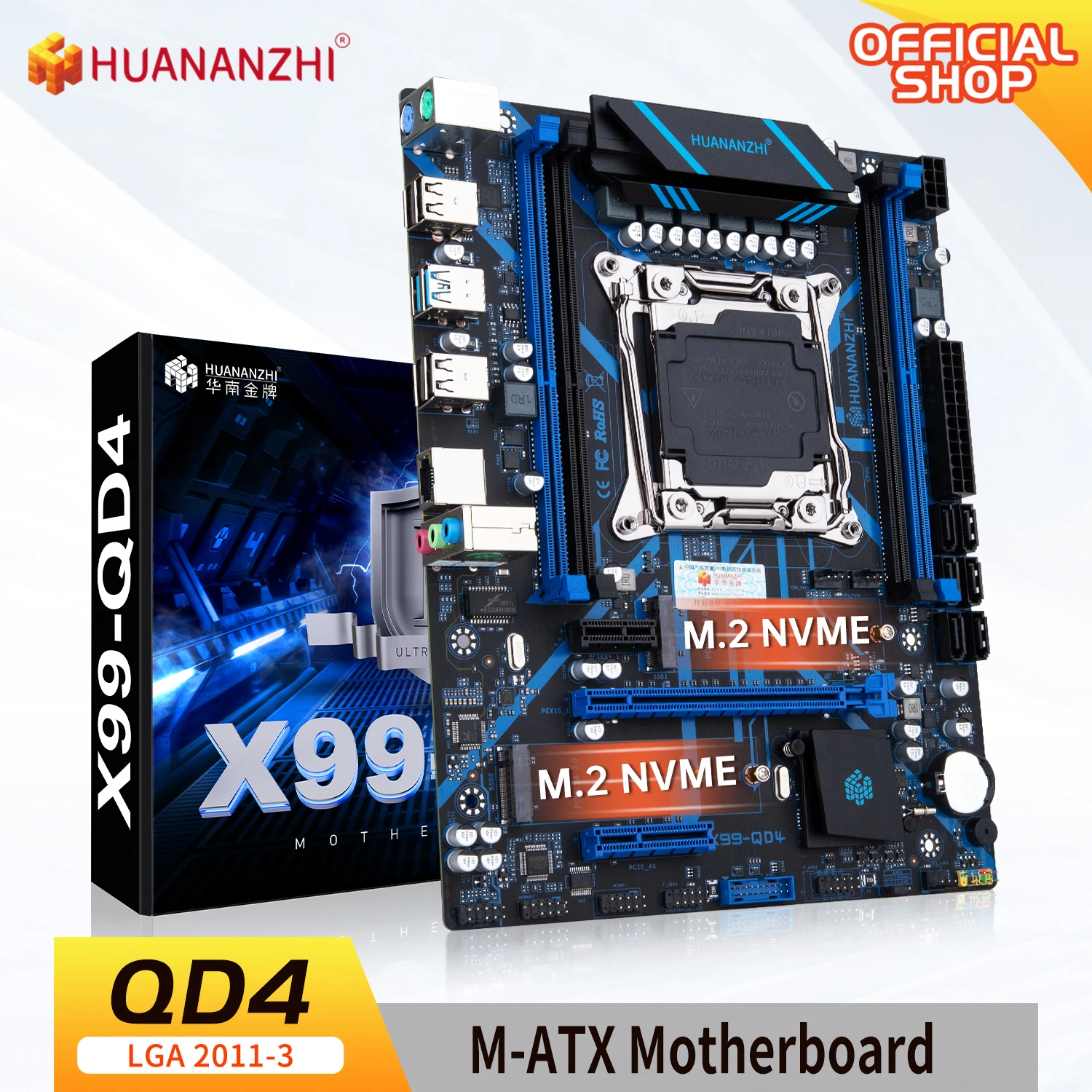 Huananzhi X99 Qd4 X99 Motherboard Intel Xeon E5 X99 Lga20113 All