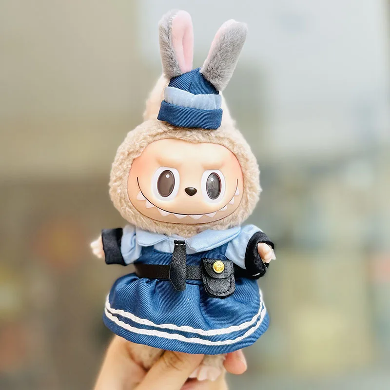 thumbnail image 1 of 17cm Pendant Cute Labubu Doll Clothes Fashion Dress Headgear Stuffed Accessories Cos Anime Plush Cartoon Decor Birthday Toy Gift, 1 of 5