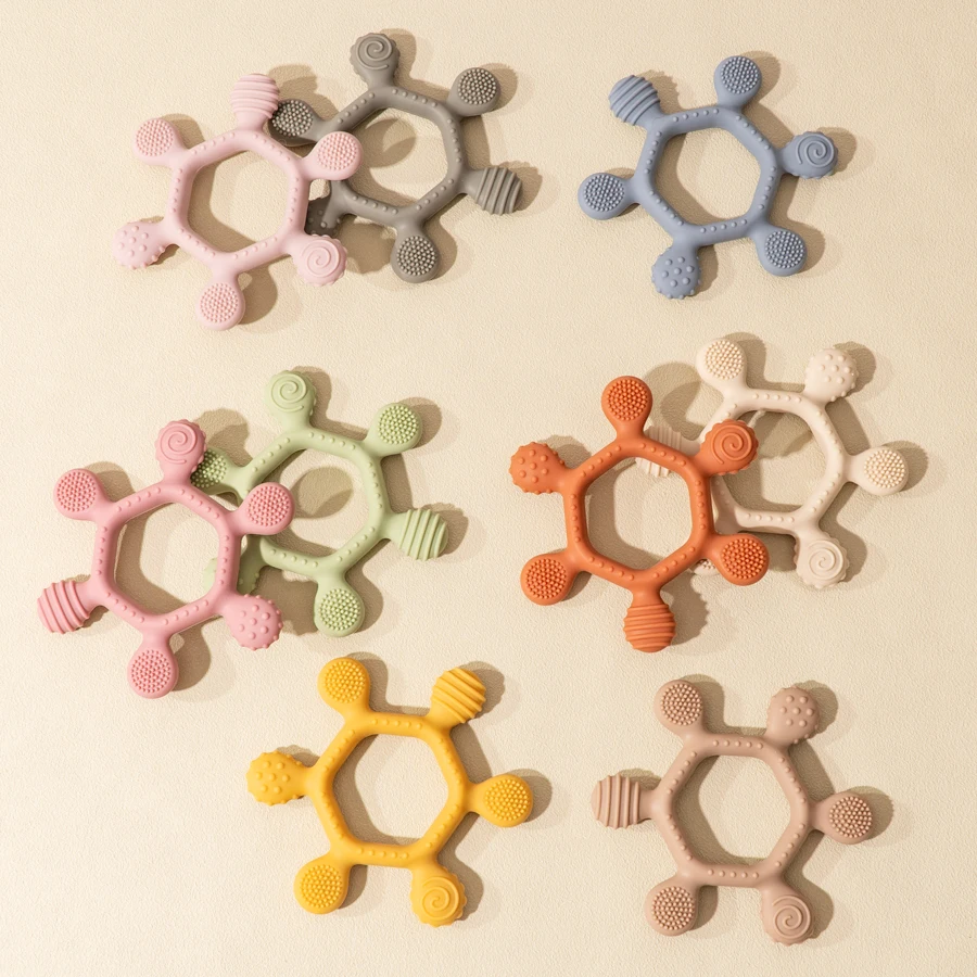 1PCS Silicone Teether Toy Food Grade 0-12 Bbay Toys Teething Ring Sensory Toys For Kids Soothing Chewing Toys Baby Stuff 1PCS Silicone Teether Toy Food Grade 0-12 Bbay Toys Teething Ring Sensory Toys For Kids Soothing Chewing Toys Baby Stuff