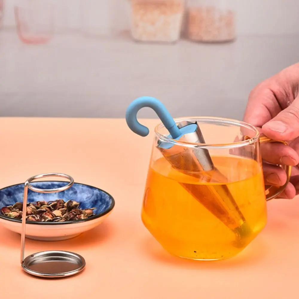 Stainless Steel Umbrella Shape Tea Infuser with Bracket Fine Mesh Reusable Sieve Spice Tea Brewing Diffuser