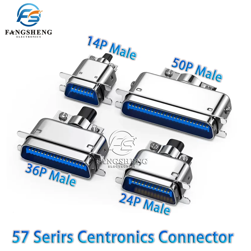 1/5 Pcs 57 시리즈 Centronics 커넥터 남성 CN14P/24P/36P/50 핀 리본 컴퓨터 프린터 케이블 마운트 어댑터 (..