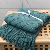 Nordic Knit Plaid Blanket Super Soft Bohemia Blanket For Bed Sofa Cover Bedspread Plaid On The Sofa Decor Blankets With Tassel 3