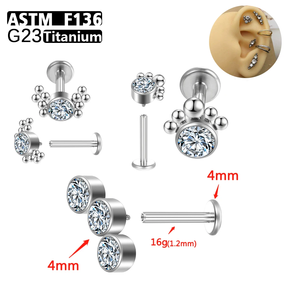 Piercing en Titane ASTM F136 pour le Corps, Anneau pour Clou Nasal, Cartilage, Helix, Lobe, Conque, Bijoux