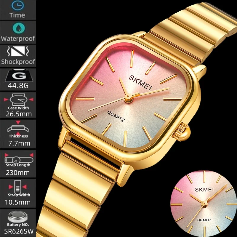 Skmei Women's Luxury Stainless Steel Bracelet Watch – Stylish Waterproof Quartz Analog Wristwatch