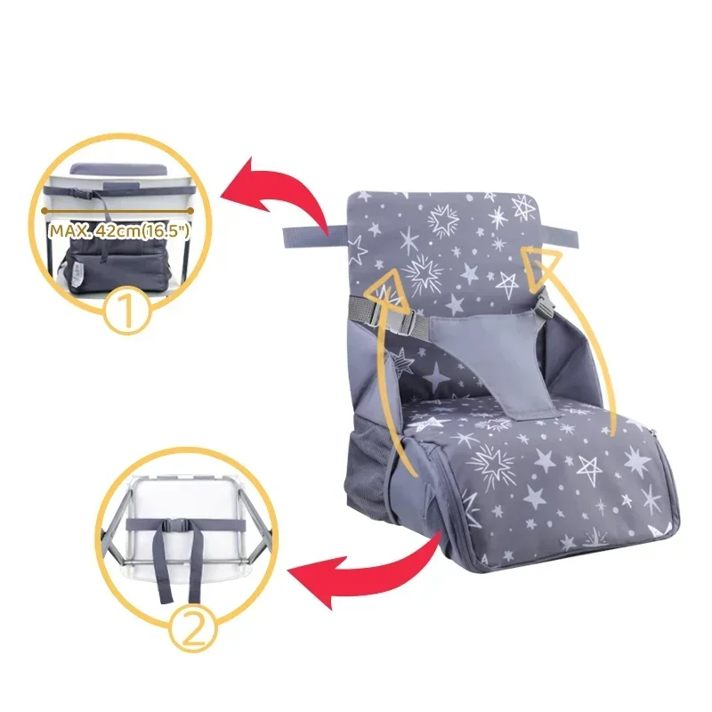 INSULAR 2 In 1 Baby Booster Seat Mommy Bags Portable Kid Safe Seat Pads Comfortable Height Chair Cushion Multi-functional Packs