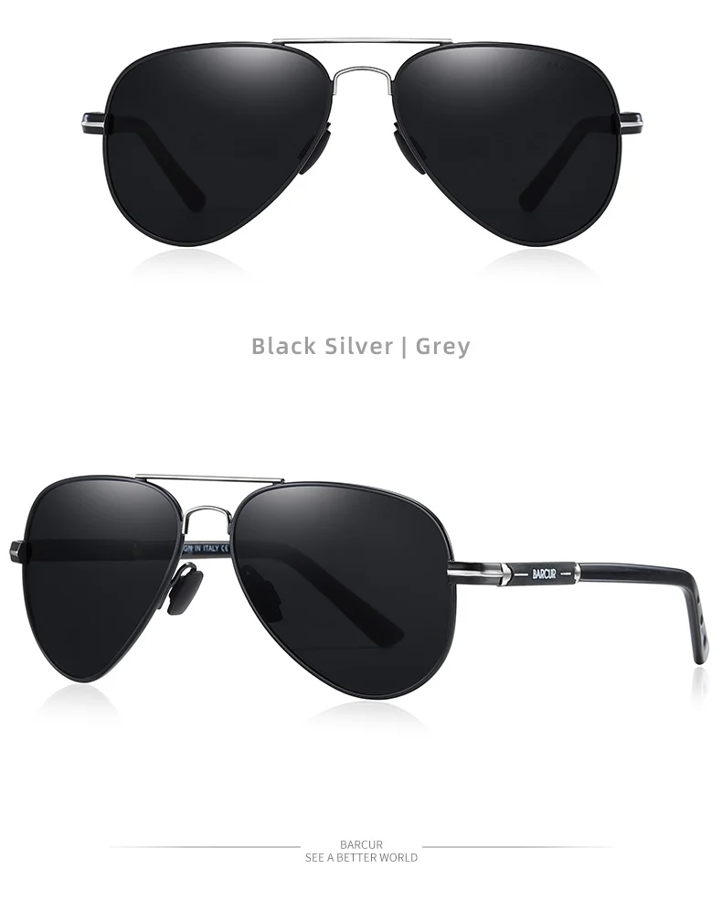 Barcur polarisierte herren sonnenbrille pilot sonnenbrille für männer zubehör fahren angeln, wandern brillen oculos gafas de sol – Detail 23
