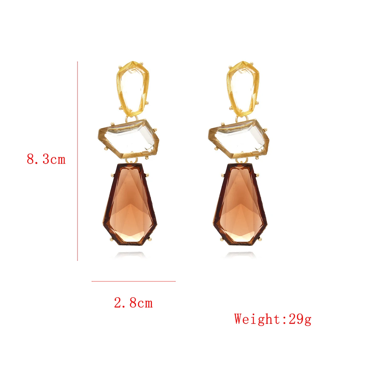 2024 New ZAA Multilayer Geometric Charm  Resin Earrings for Women Fashion Holiday Party Jewelry Wholesale