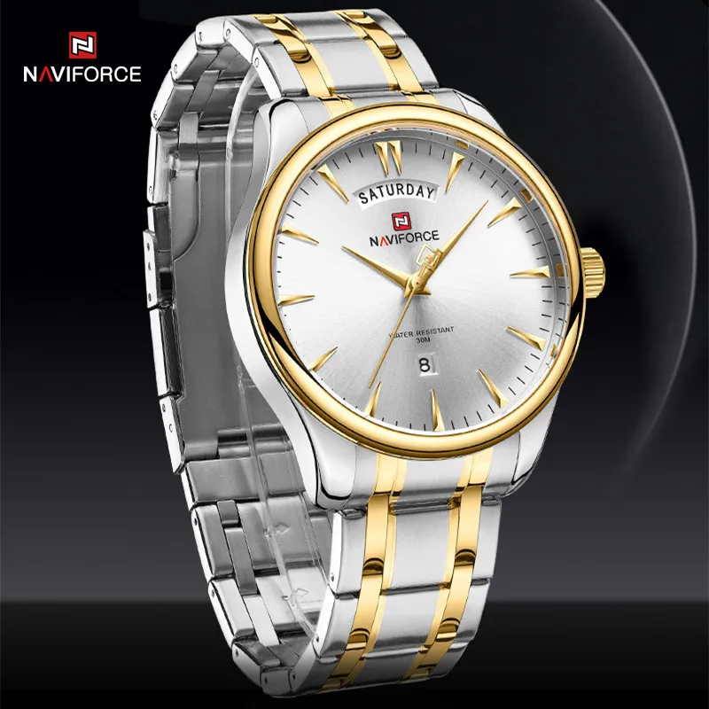 

Top Brand NAVIFORCE Luxury Men's Fashion Watches Sport Military Stainless Steel Band Waterproof Quartz Wristwatches Male Clock