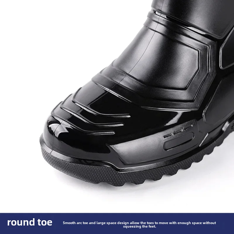 Men's Women's Barrel Water Shoes Adult Bottom Warm Waterproof Boots Cropped Student Rubber Shoes Motorcycle Equipment Parts