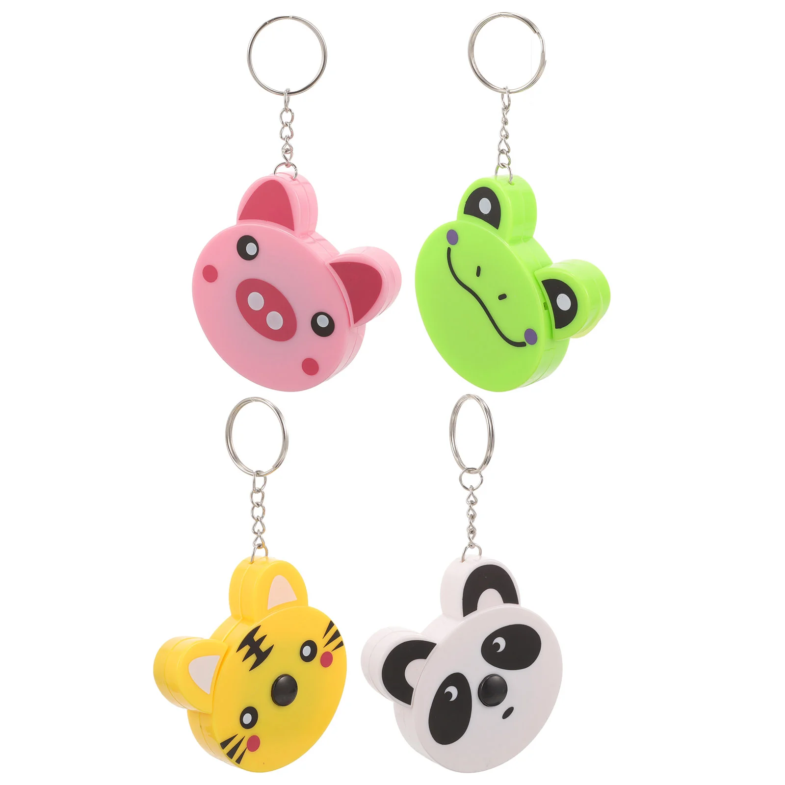 

4 Pcs Animal Mini Tape Measure Small Retractable Pendant Piggy Keychain Keyring Abs Pocket Portable Ruler Child Measuring Toy