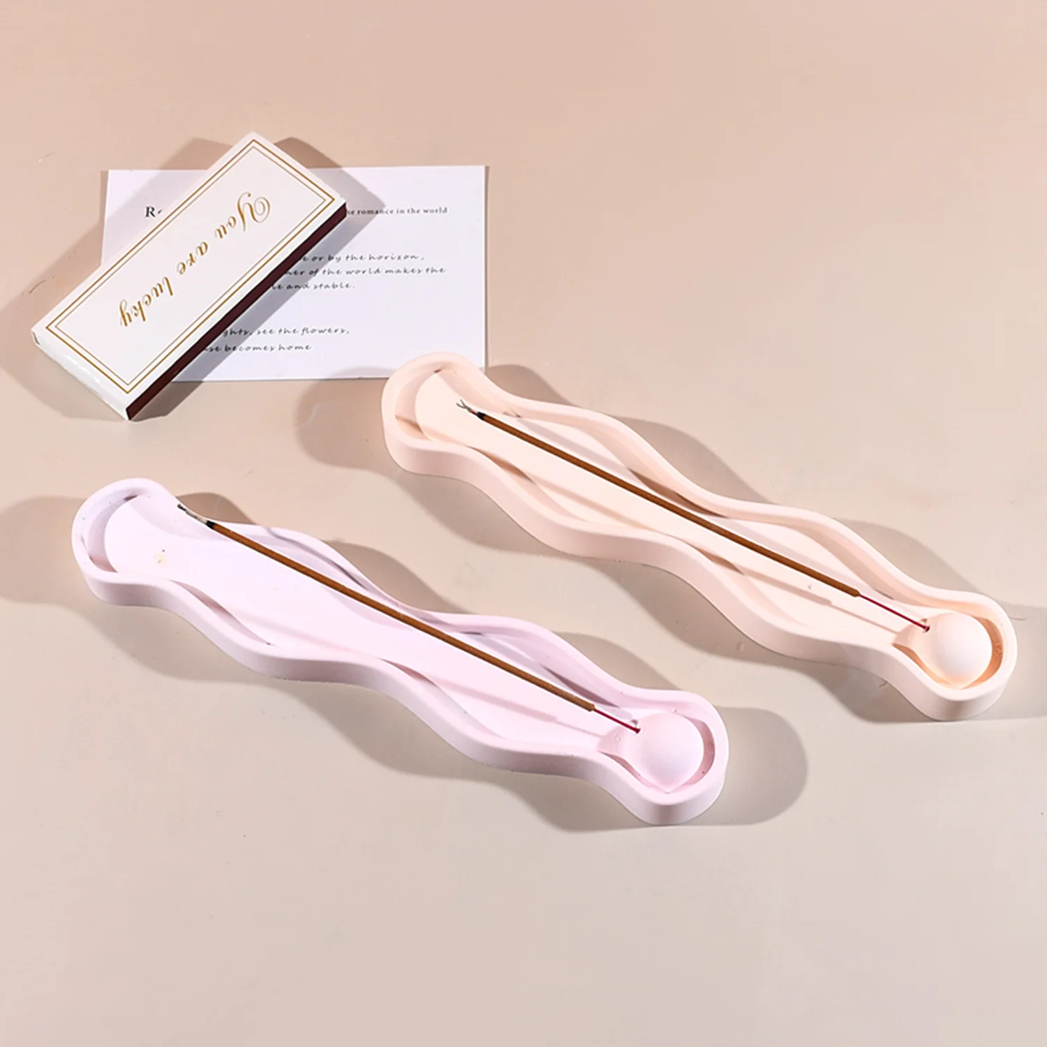 Wave Shape Incense Plate Clay Silicone Molds DIY Decoration Aromatherapy Incense Holder Tray Gypsum Plaster Cement Concrete Mold silicone mold