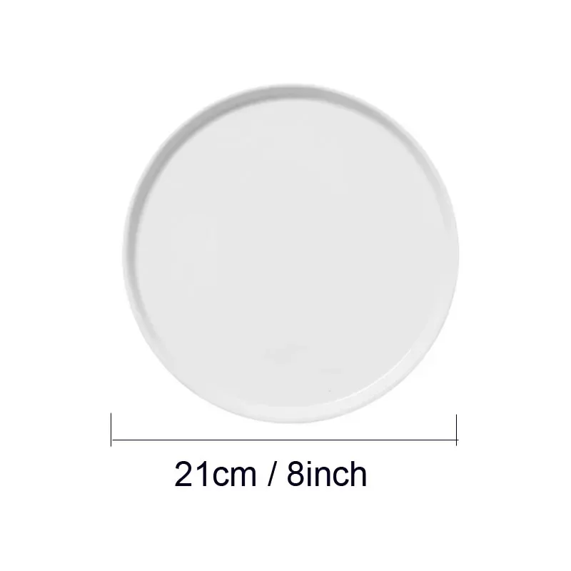 Nordic Ceramic Dinner Round Plates Salad Dish White Pure Steak Food Cake Dessert Tray Party Dinnerwares