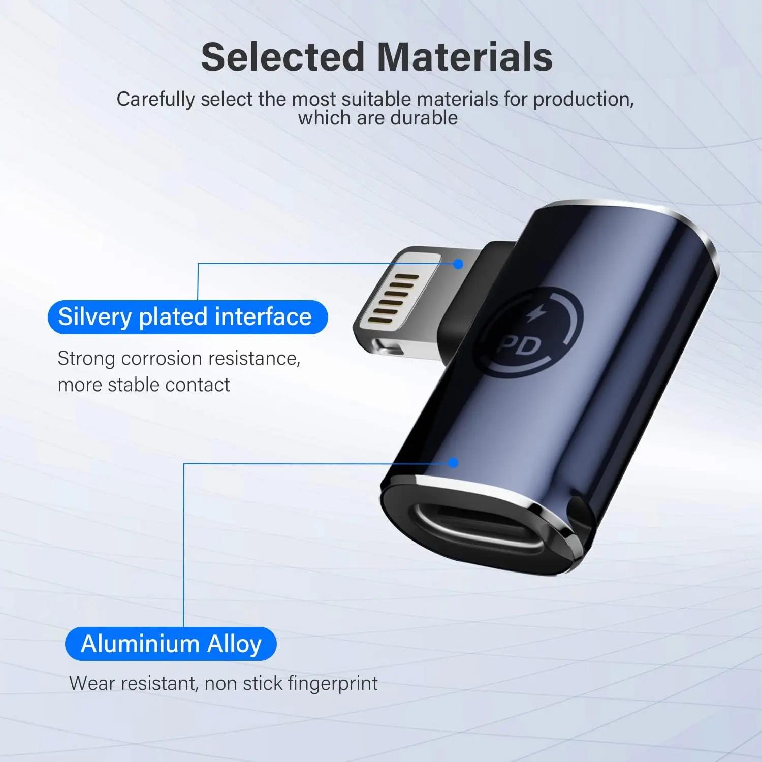 JMUYTOP 2pcs PD 27W USB Type-C-iOS 팔꿈치 어댑터(iPhone 16 15 14 13 12 Pro Max XR 고속 충전 데이터 케이블 변환기)