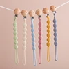 Baby Anti-drop Chain Pacifier Clips Silicone Beads Infant Nipple Appease Soother Chain Clips Dummy Holder Nipple Clip Baby Gift 2