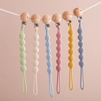 Baby Anti-drop Chain Pacifier Clips Silicone Beads Infant Nipple Appease Soother Chain Clips Dummy Holder Nipple Clip Baby Gift 2