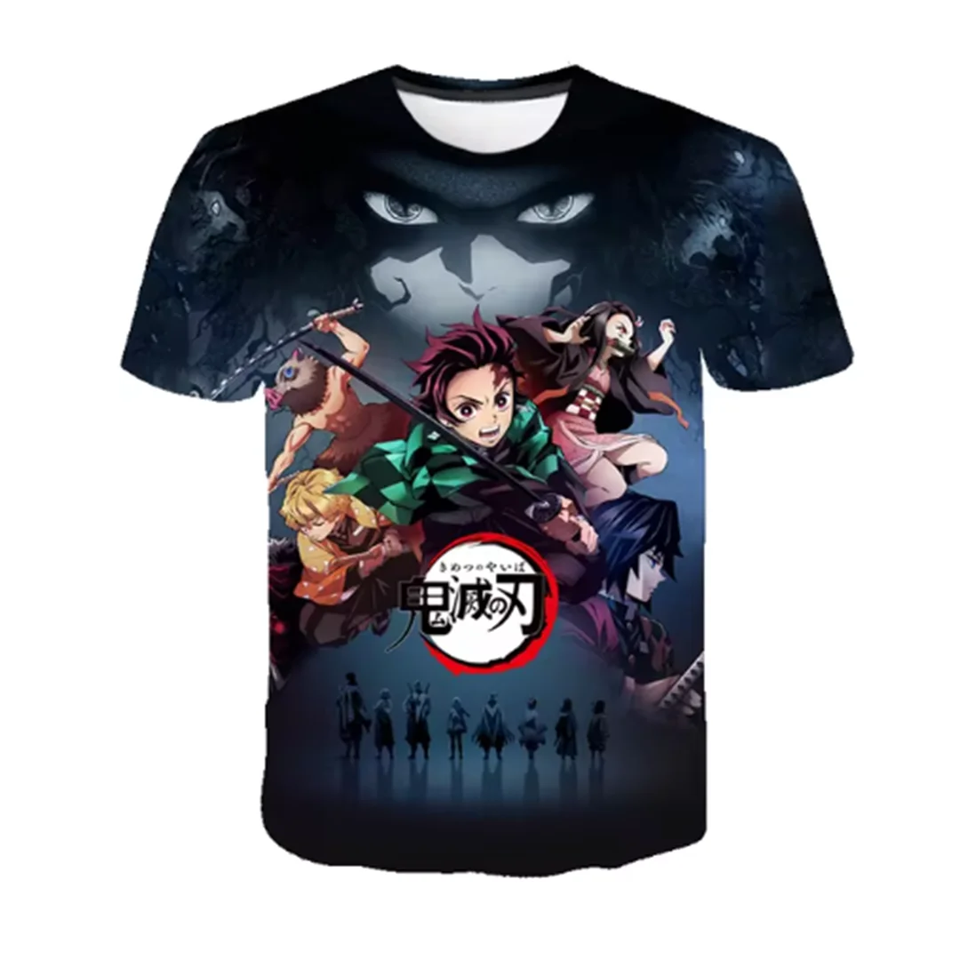Anime Demon Slayer T Shirt Lovely Kamado Nezuko Costume Boys Girls T-shirt Summer Short Sleeves Oversized Streetwear Loose Tops 4
