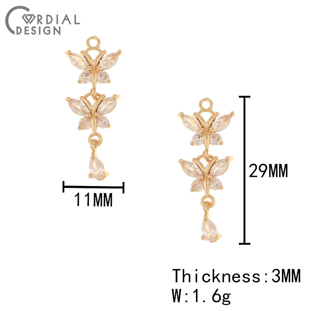 Cordial Design 30Pcs 11*29MM CZ Charms/Jewelry Accessories/Butterfly Shape/Earrings Pendant/Jewelry Findings Components/HandMade 5 Cordial Design 30Pcs 11*29MM CZ Charms/Jewelry Accessories/Butterfly Shape/Earrings Pendant/Jewelry Findings Components/HandMade - cordial